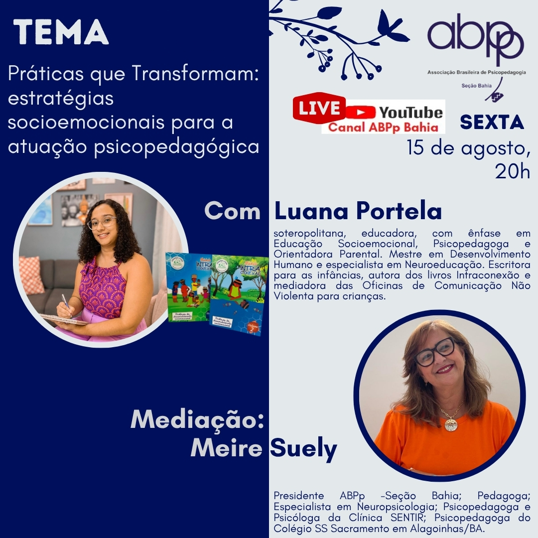 LIVE: Práticas que Transformam: estratégias socioemocionais para a atuação psicopedagógica.